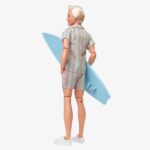 Barbie Movie: Ken Wearing Pastel Striped Beach Set (HPJ97) - Image 2